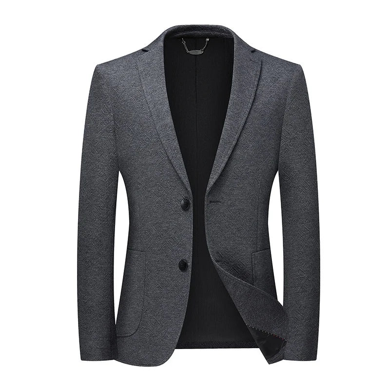 Blazer masculino Monterali MT028 em tecido elástico de malha, com caimento moderno, flexível e elegante. Ideal para looks urbanos e profissionais.

